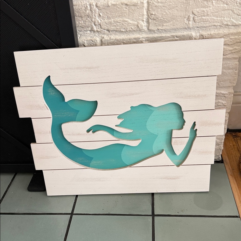 Hobby Lobby Mermaid Wall Art - White and Teal